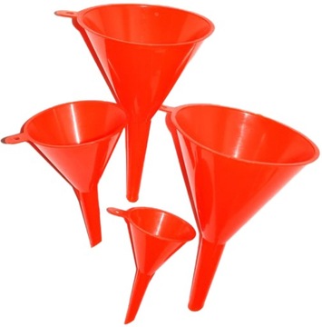 ZESTAW PLASTIKOWYCH LEJKÓW, 4 SZTUKI