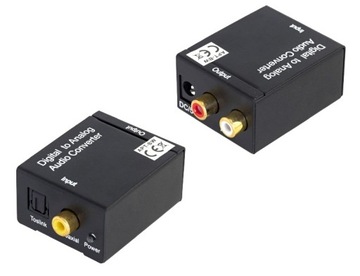 КОАКСИАЛЬНО-ОПТИЧЕСКИЙ КОНВЕРТЕР TOSLINK В 2x RCA CINCH