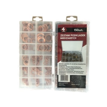 МЕДНЫЕ ШАЙБЫ УПЛОТНЕНИЯ МАСТЕРСКАЯ СТАНДАРТ МЕГА НАБОР 150 ШТ.