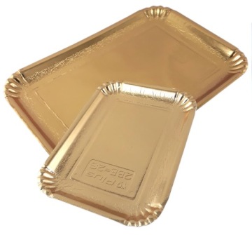 ПРОТИВЕНЬ ДЛЯ КОНДИТЕРСКИХ БУМАГ ИЗ ЖЕСТКОЙ ЗОЛОТОЙ БУМАГИ 20Х15 СМ 2 ШТ.