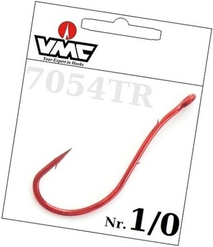 10 x VMC 7054 TR Nr.1/0 WORM HOOK KUTE VANADOWE