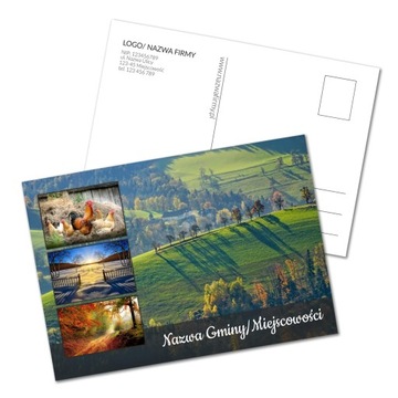 POCZTÓWKI FIRMOWE A6 dwustronne 100szt 230g LOGO