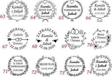 PIECZĄTKA NA ŚLUB PIECZĘĆ ŚLUBNA STEMPEL 13KOLORÓW