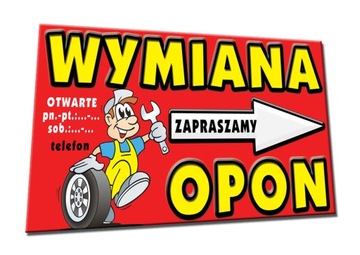 BANER REKLAMA 2x1 wzory WULKANIZACJA WYMIANA OPON