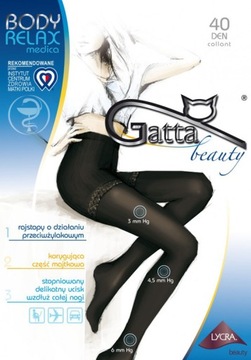 Rajstopy Gatta Body RELAX MEDICA 40 den -5 grafit