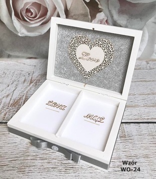 Коробка-конверт + комплект серебряных обручальных колец