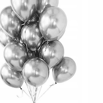 Błyszczące SREBRNE chrom balony XXL 50szt