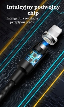 МАГНИТНЫЙ КАБЕЛЬ 3в1 USB-C МИКРОУСБ IPHONE QC 3.0