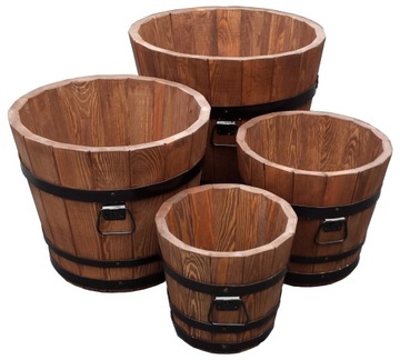 Большой садовый вазон, деревянный вазон Д50Х45