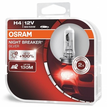 OSRAM NIGHT BREAKER SILVER +100% H4 12V 60/55 2szt