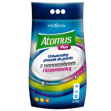ATOMUS proszek do prania z nanosrebrem VINSVIN 3,3 kg na bakterie wirusy