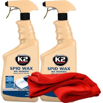 K2 SPID WAX SZYBKI WOSK NA MOKRO 2szt + MIKROFIBRA
