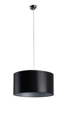 Lampa Wisząca Walec Czarny/Srebrny Fi-50 cm- Chrom