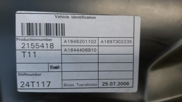 GL X164 ML W164 ZVEDÁK OKNO ZADNÍ
