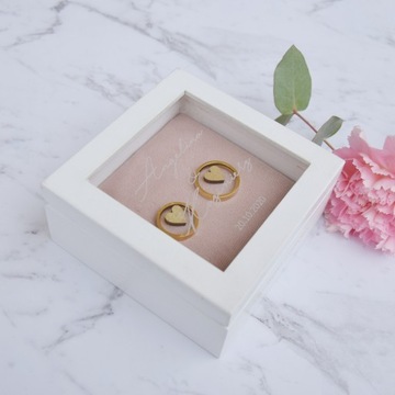 Персонализированная коробочка для обручальных колец с именами - идеально подходит для розовой свадьбы