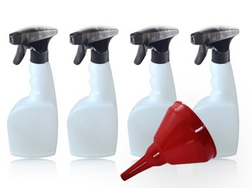 4 x BUTELKA Z ATOMIZEREM SPRYSKIWACZ 750ml + LEJEK