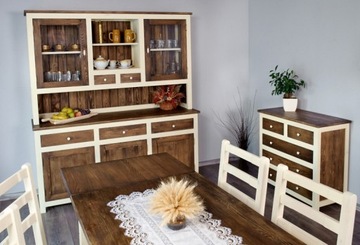 Kredens Drewniany Modena 1 - Woskowany -Rustykalny Solidny Kuchenny MASYWNY