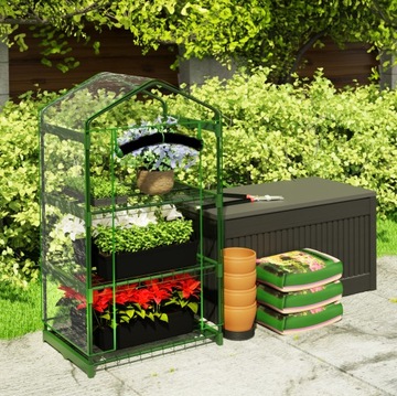 МИНИ-БАЛКОННАЯ ТЕПЛИЧНАЯ ПЛЕНКА 3 ПОЛКИ 125x69x49см