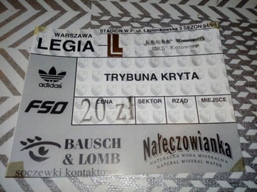 Bilet Legia Warszawa - GKS Katowice 01.04.1995