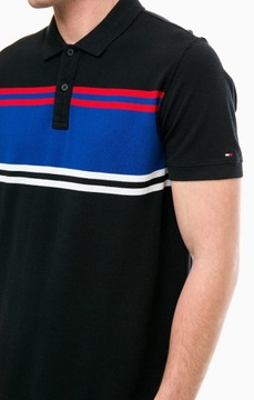 TOMMY HILFIGER KOSZULKA POLO ABSTRACT STRIPE M