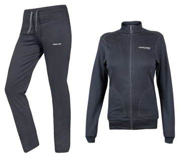 Damski dres komplet sportowy bawełna bluza stójka MAKMA 121 101 grafitowy L