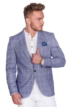 Marynarka niebieska w białą kratę 3524 rozm. 50