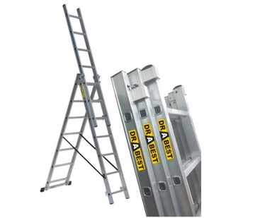 DRABINA ALUMINIOWA 3x8 DRABEST na schody + GRATISY