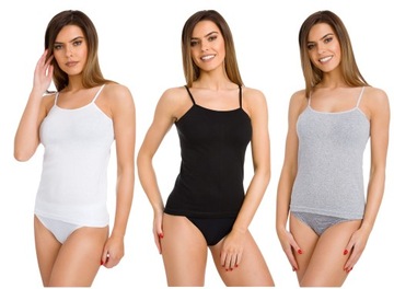 PODKOSZULKA DAMSKA NA RAMIĄCZKA BAWEŁNA XXL 3szt