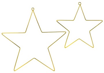 METALOWE OZDOBA ZAWIESZKI GWIAZDY ZŁOTE-2 SZT-3060