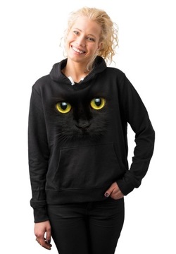 BLUZA DAMSKA Z KAPTUREM BLACK CAT XL FULL PRINT PL