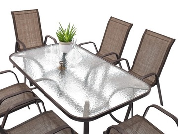 САДОВАЯ МЕБЕЛЬ АЛЮМИНИЕВЫЙ НАБОР СТЕКЛЯННЫХ СТОЛИКОВ 6K