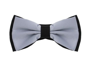 ГАЛСТУК-БАБОЧКА МУЖСКАЯ - ДВУХЦВЕТНЫЙ СЕРЫЙ ЧЕРНЫЙ