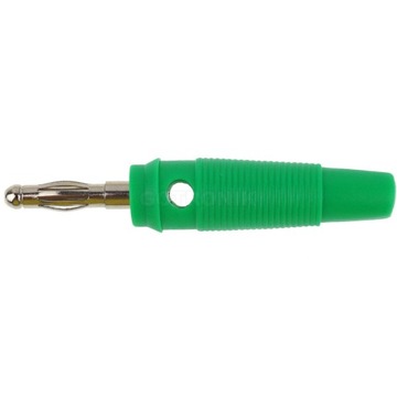Зеленый штекер типа «банан» диаметром 4 мм с дополнительным отверстием Amass.