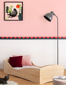 ŁÓŻKO DZIECIĘCE Z NATURALNEGO DREWNA JEDNOOSOBOWE