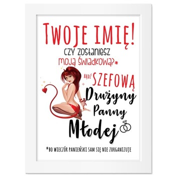 Dyplom w ramce zaproszenie dla ŚWIADKÓW ŚWIADKOWEJ