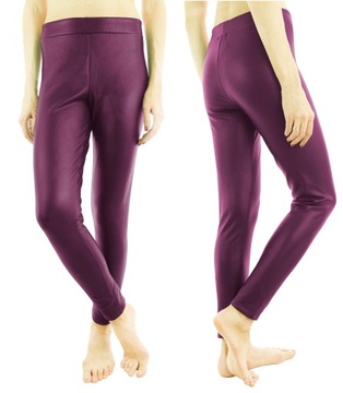 TEZENIS Calzedonia spodnie fioletowe ocieplane M