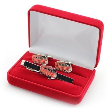 ŻUK Запонки и зажимы для галстука + красный футляр