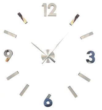 NAKLEJANY ZEGAR 3D Z EFEKTEM LUSTRA DIY DUŻY
