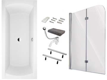 Wanna POLIMAT INES 170x75 PARAWAN dwuczęściowy