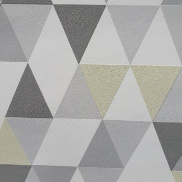 tapeta wzór geometryczny trójkąty szaro zielone