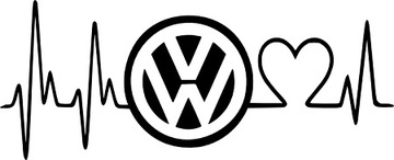 VOLKSWAGEN naklejka linia życia 20cm na szybę auto