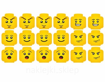Naklejki na ścianę LEGO buźki FACE ludziki buzia