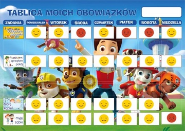 Магнитная мотивационная доска с обязанностями детей.