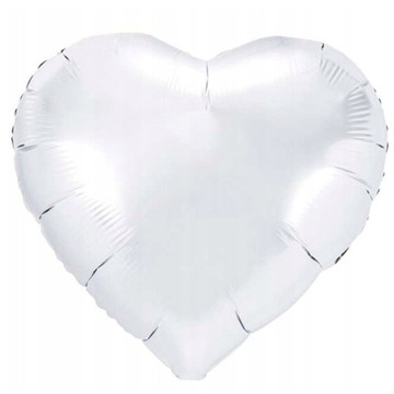 BALON BIAŁY FOLIOWY SERCE BIAŁE URODZINY 45CM
