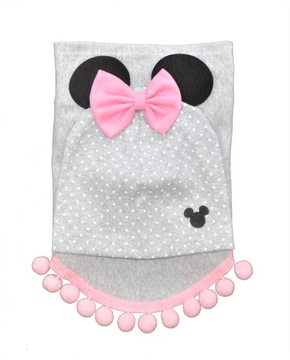 ВЕСЕННИЙ КОМПЛЕКТ, ШАПКА, ШАРФ, ПОМПОНЫ - размеры 48-50