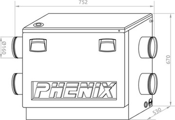 УСТАНОВКА РЕКУПЕРАТОРА PHENIX 400 EC SMART+ НДС 8%