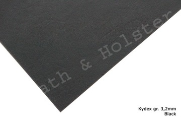Kydex black, arkusz ~ A5 150x210mm grubość 3,2mm