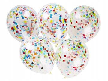 Balony zestaw URODZINOWE z kolorowym KONFETTI