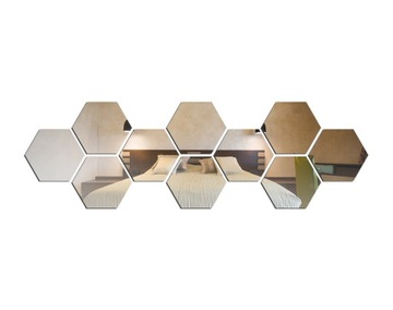 СОВРЕМЕННЫЙ! Зеркало декоративное HEXAGON, наклеенное.
