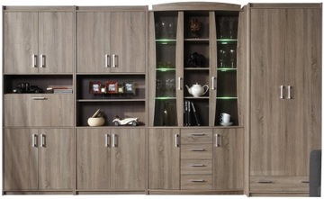 Meblościanka LED zestaw mebli do salonu witryna
